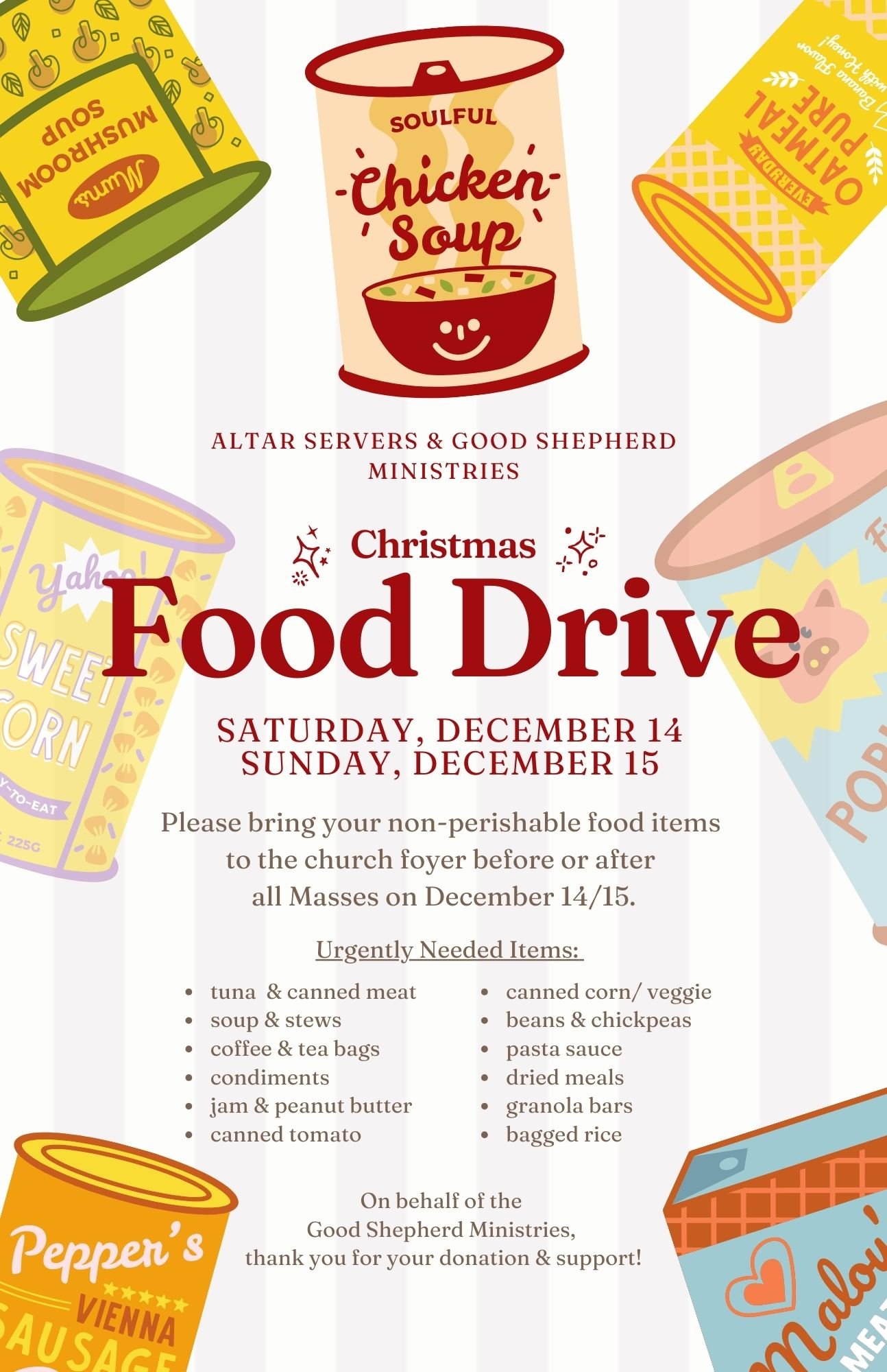 Christmas Altar Server Food Drive 2024